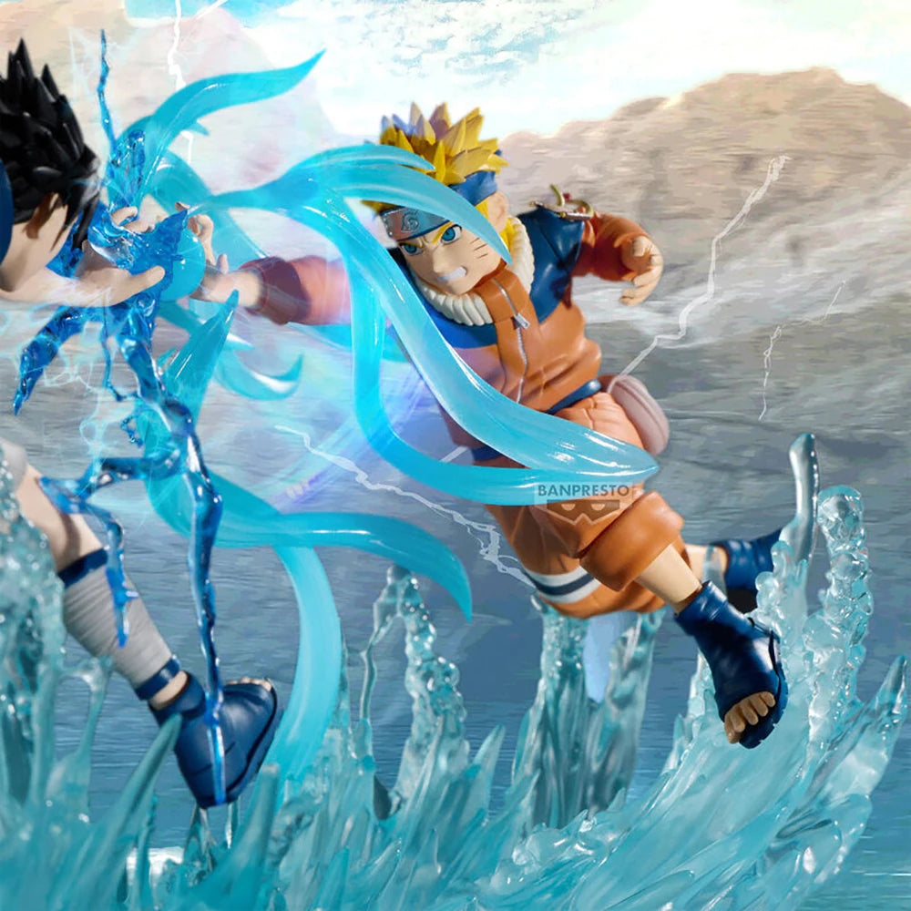 Figura 12cm Bandai Banpresto Edición Combinada Batalla | Figuras de acción originales de Sasuke Uchiha y Naruto Uzumaki en pleno combate. Modelos decorativos perfectos para aficionados y niños.