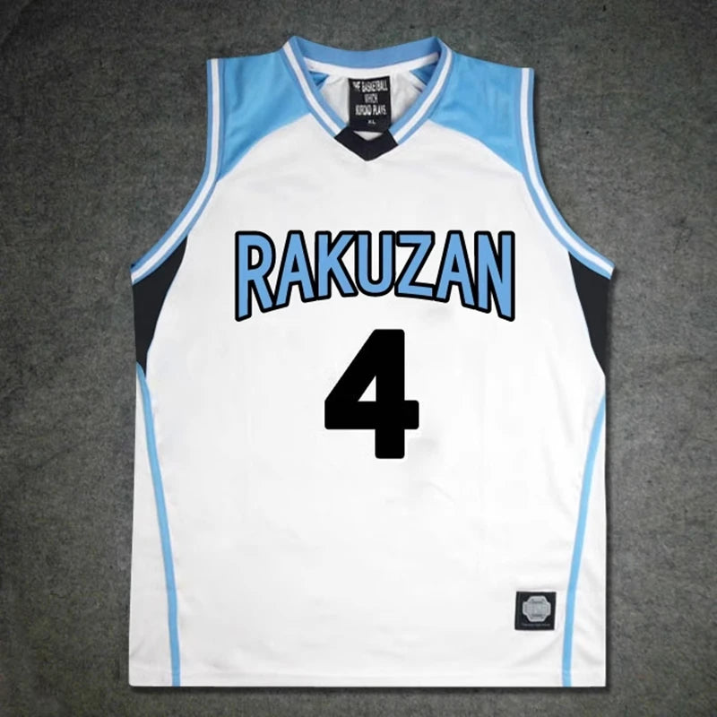 Ensemble de sport Kuroko no Basket Rakuzan | Uniforme de basket Rakuzan inspiré de l'équipe d'Akashi Seijuro. Comprend un t-shirt et un short. Parfait pour le cosplay ou les sports.