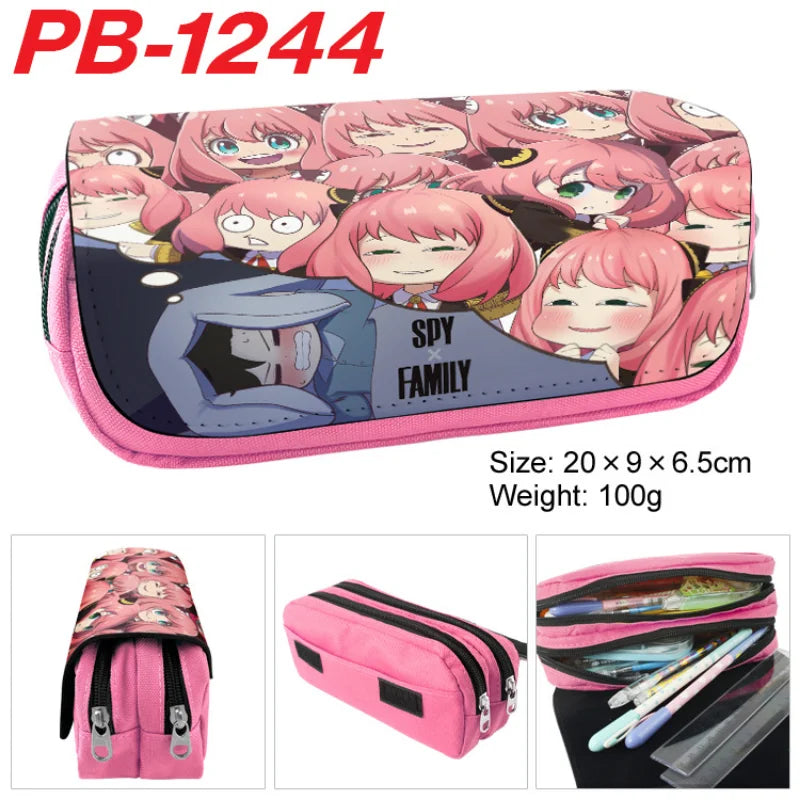 Kit ESPÍA×FAMILIAR | Estuche grande inspirado en Spy x Family, perfecto para guardar material escolar y maquillaje. Diseñado para estudiantes y fanáticos del anime, este estuche kawaii es un gran regalo práctico y elegante.