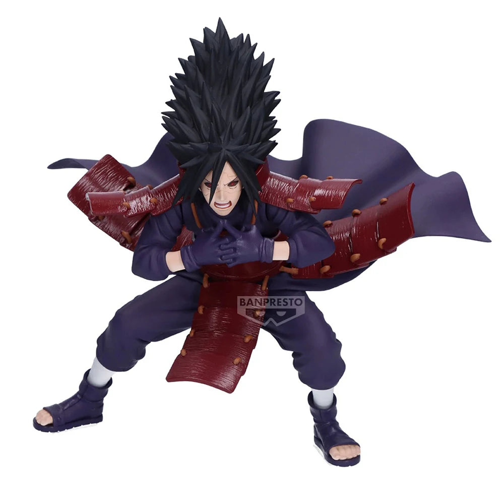 Figura original Bandai Banpresto de 13 cm (edición Vibration Stars) Naruto: Shippuden | Modelo de acción de Madara Uchiha, perfecto para coleccionistas y fanáticos del anime.