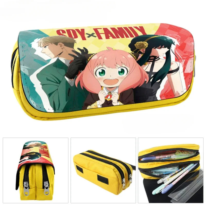 Kit ESPÍA×FAMILIAR | Estuche grande inspirado en Spy x Family, perfecto para guardar material escolar y maquillaje. Diseñado para estudiantes y fanáticos del anime, este estuche kawaii es un gran regalo práctico y elegante.