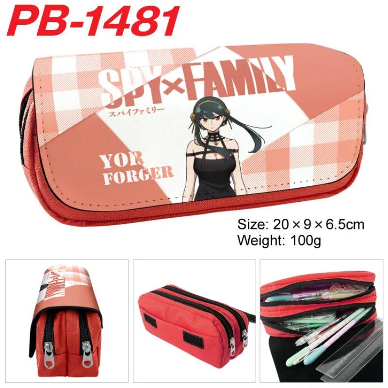 Kit ESPÍA×FAMILIAR | Estuche grande inspirado en Spy x Family, perfecto para guardar material escolar y maquillaje. Diseñado para estudiantes y fanáticos del anime, este estuche kawaii es un gran regalo práctico y elegante.