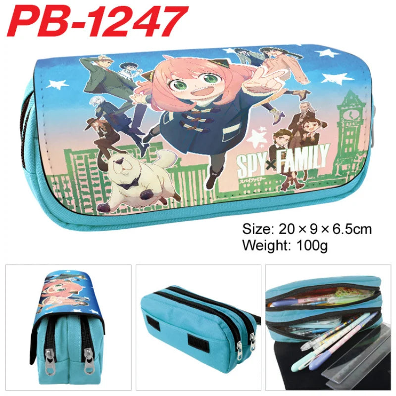 Kit ESPÍA×FAMILIAR | Estuche grande inspirado en Spy x Family, perfecto para guardar material escolar y maquillaje. Diseñado para estudiantes y fanáticos del anime, este estuche kawaii es un gran regalo práctico y elegante.