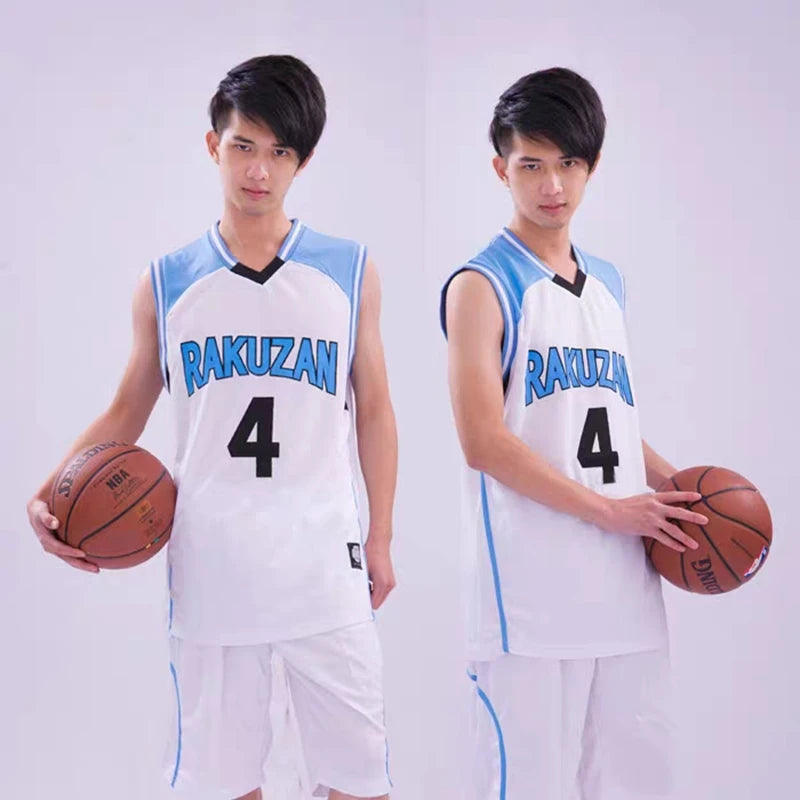 Ensemble de sport Kuroko no Basket Rakuzan | Uniforme de basket Rakuzan inspiré de l'équipe d'Akashi Seijuro. Comprend un t-shirt et un short. Parfait pour le cosplay ou les sports.