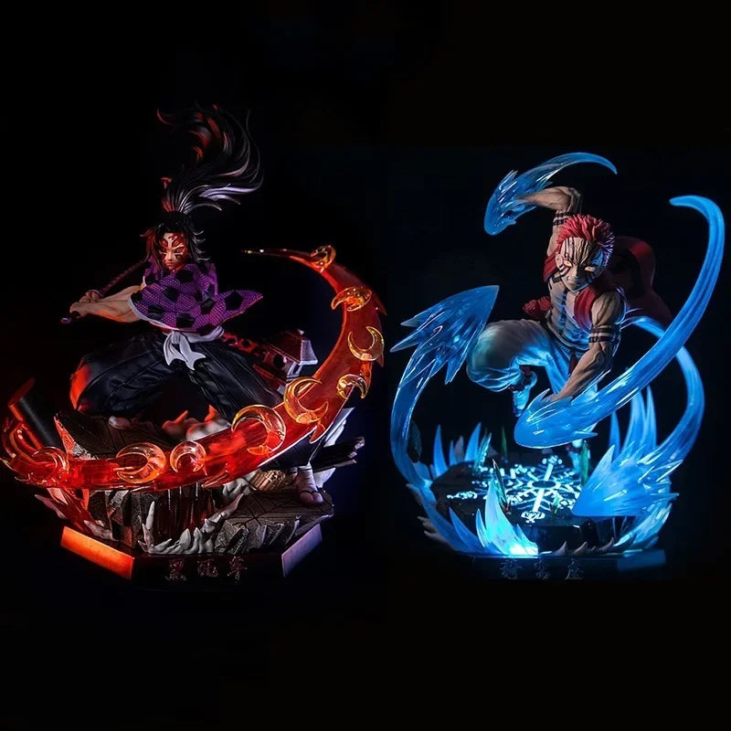 Figuras de Demon Slayer | Figuras que representan a Zenitsu, Kanroji, Akaza, Shinobu, Muichiro, Kyojuro y Kokushibo. Perfectas para decorar un escritorio o estante, estas figuras detalladas son ideales para los fanáticos de Demon Slayer.