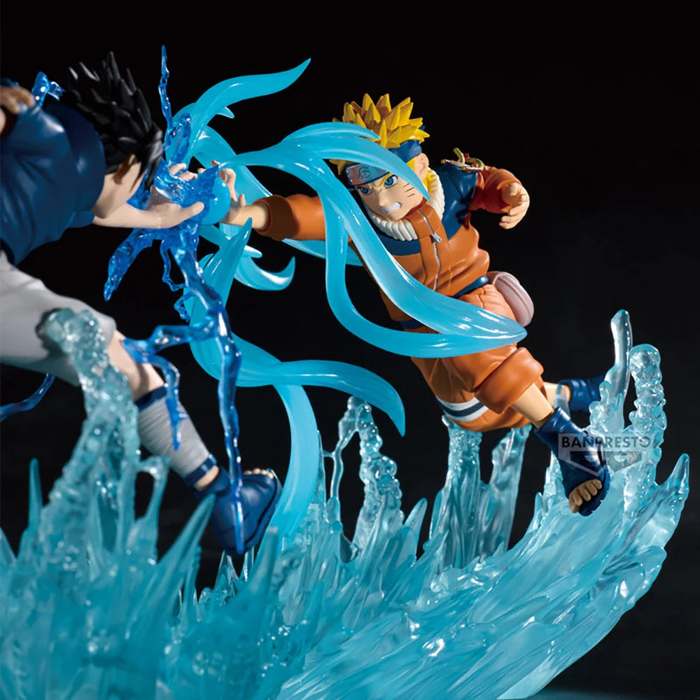 Figura 12cm Bandai Banpresto Edición Combinada Batalla | Figuras de acción originales de Sasuke Uchiha y Naruto Uzumaki en pleno combate. Modelos decorativos perfectos para aficionados y niños.