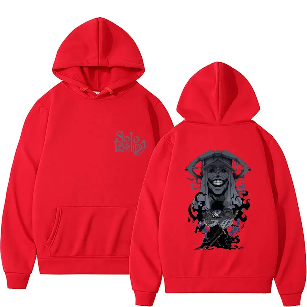 Sudadera Solo Leveling con estampado de Sung Jin-Woo | Sudadera con capucha casual estilo Harajuku, manga larga, corte holgado. Diseñado para hombres y mujeres, ideal para un look streetwear.