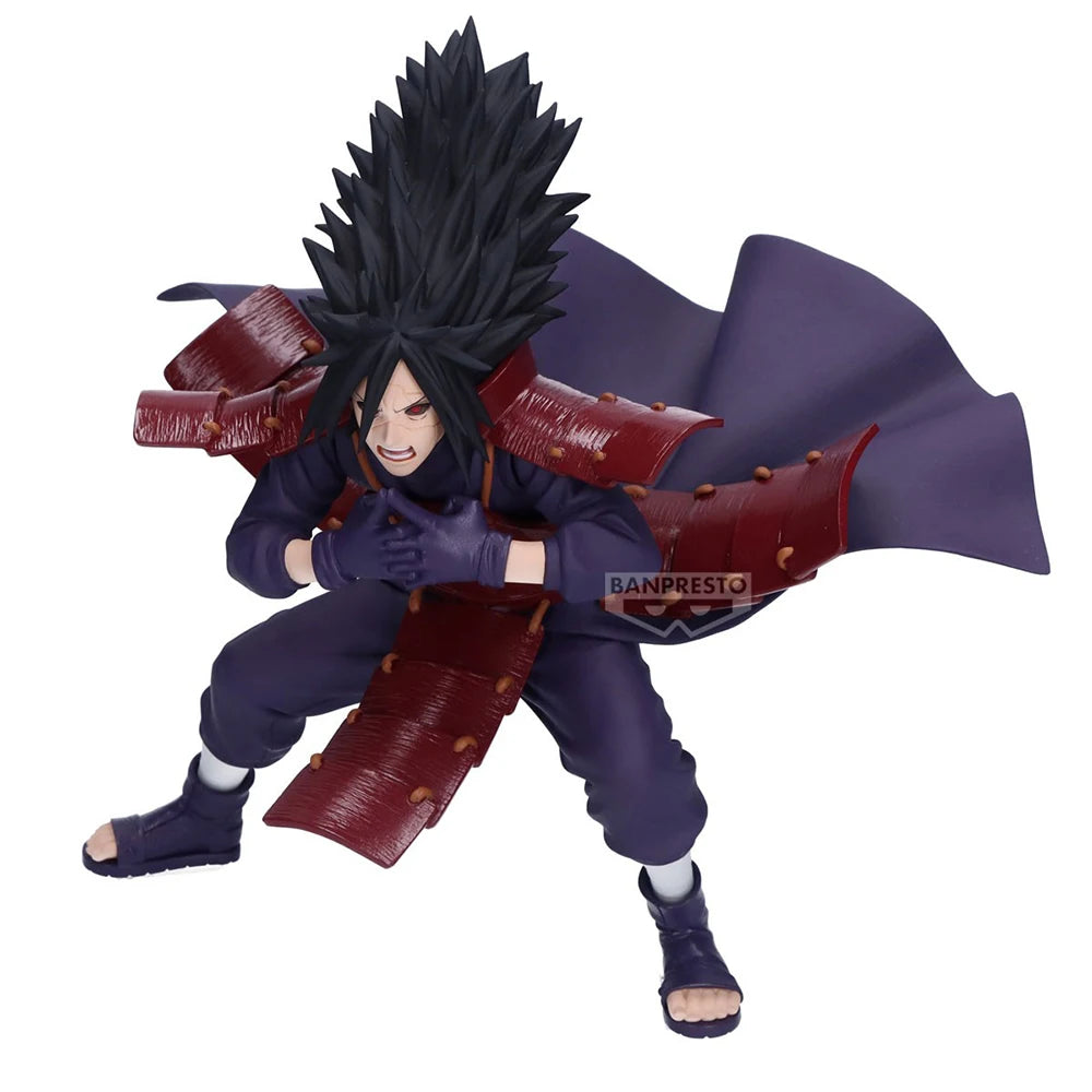 Figura original Bandai Banpresto de 13 cm (edición Vibration Stars) Naruto: Shippuden | Modelo de acción de Madara Uchiha, perfecto para coleccionistas y fanáticos del anime.