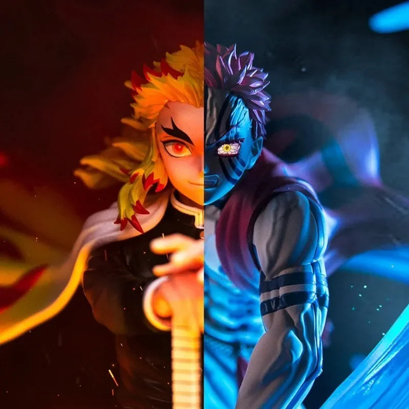 Figuras de Demon Slayer | Figuras que representan a Zenitsu, Kanroji, Akaza, Shinobu, Muichiro, Kyojuro y Kokushibo. Perfectas para decorar un escritorio o estante, estas figuras detalladas son ideales para los fanáticos de Demon Slayer.