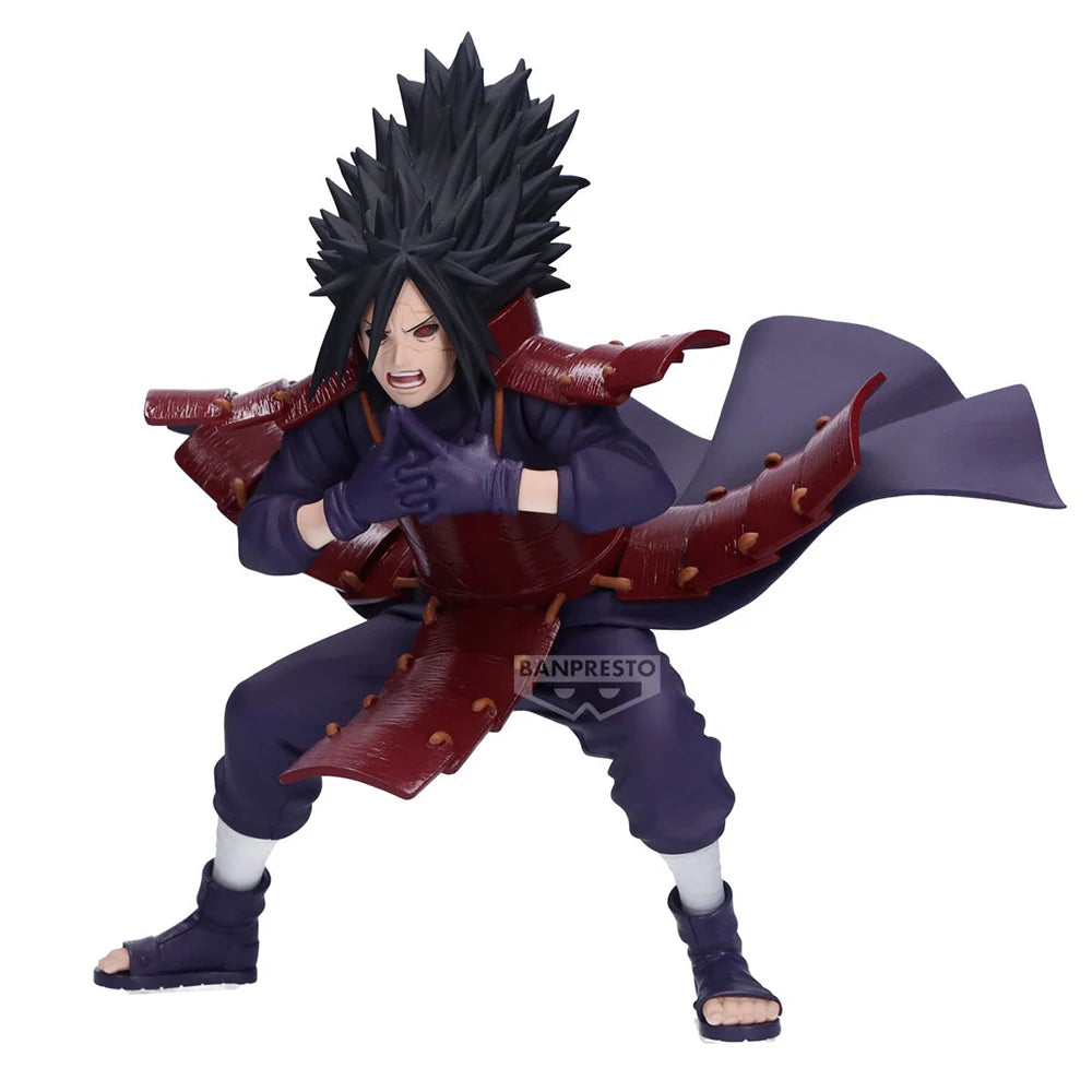 Figura original Bandai Banpresto de 13 cm (edición Vibration Stars) Naruto: Shippuden | Modelo de acción de Madara Uchiha, perfecto para coleccionistas y fanáticos del anime.