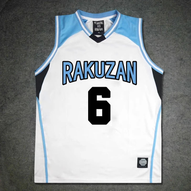 Ensemble de sport Kuroko no Basket Rakuzan | Uniforme de basket Rakuzan inspiré de l'équipe d'Akashi Seijuro. Comprend un t-shirt et un short. Parfait pour le cosplay ou les sports.