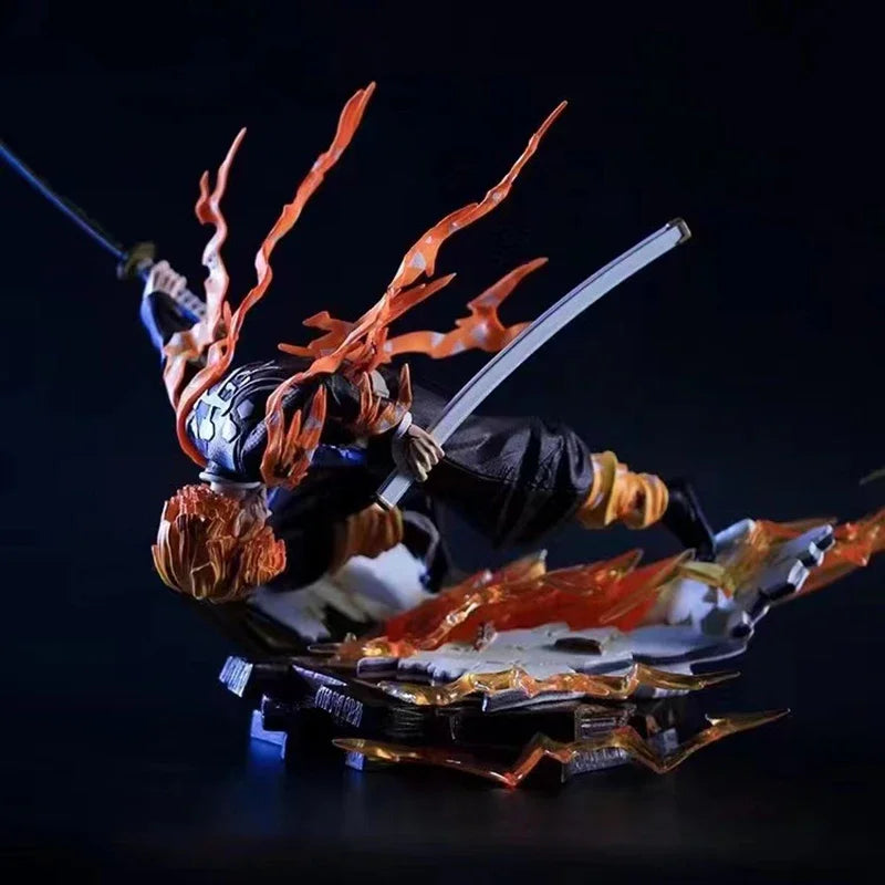 Figuras de Demon Slayer | Figuras que representan a Zenitsu, Kanroji, Akaza, Shinobu, Muichiro, Kyojuro y Kokushibo. Perfectas para decorar un escritorio o estante, estas figuras detalladas son ideales para los fanáticos de Demon Slayer.