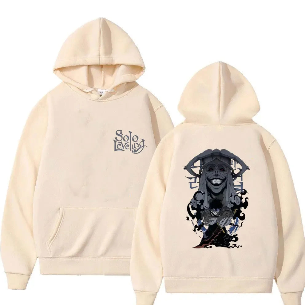 Sudadera Solo Leveling con estampado de Sung Jin-Woo | Sudadera con capucha casual estilo Harajuku, manga larga, corte holgado. Diseñado para hombres y mujeres, ideal para un look streetwear.