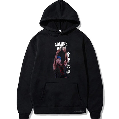 Sweat-shirt Harajuku pour hommes ou femmes avec imprimé d'Aomine Daiki de Kuroko's Basketball. Style décontracté, idéal pour les fans d'anime et de mode urbain