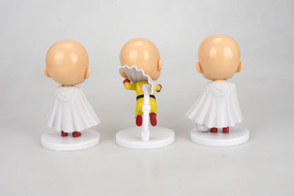 Figura One Punch Man de 10 cm | Figuras que representan a Saitama en 3 poses diferentes. Ideal para coleccionistas y fanáticos de One Punch Man. Perfecto como decoración o regalo.