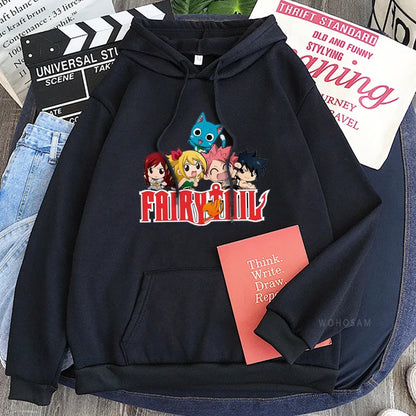 Sweat à capuche pour hommes et femmes inspiré de Fairy Tail. Ce pull en molleton est parfait pour l'automne et l'hiver, un incontournable pour les fans de manga