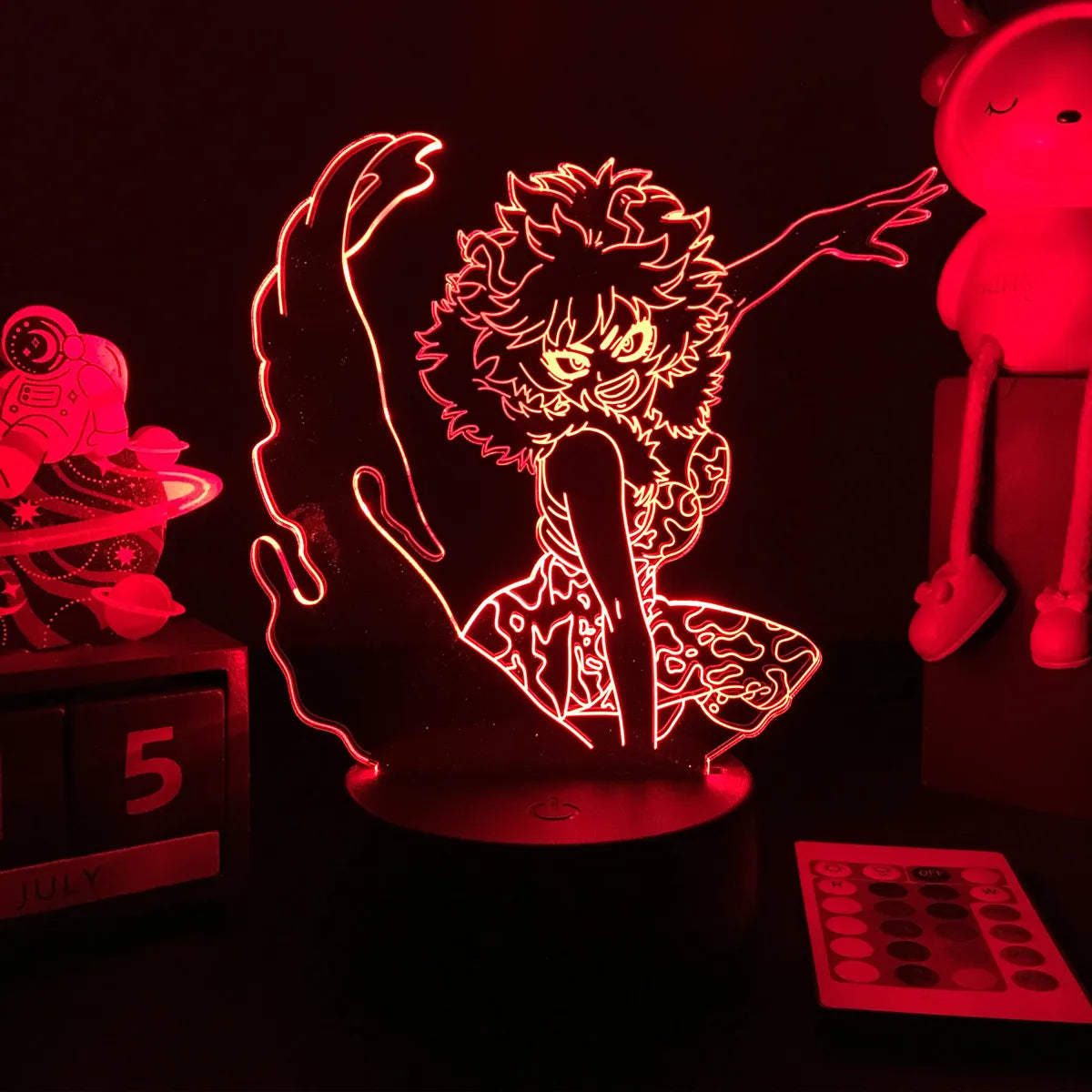 Lámpara de noche LED 3D con figura acrílica de My Hero Academia. Función táctil, LED de colores. Perfecta para decorar una habitación con una original luz 3D