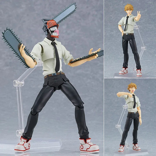 Figura Figma de 17 cm # 586 Hombre motosierra | Figura Denji con Pochita, modelo articulado de gran calidad, incluye accesorios y detalles precisos. Ideal para aficionados y coleccionistas. Perfecto como juguete, decoración o regalo.