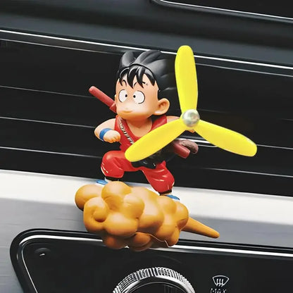 3*5.5cm Figurine Son Goku de Dragon Ball pour ventilation de voiture. Modèle sur nuage magique, une adorable décoration de voiture et un cadeau parfait pour les fans !