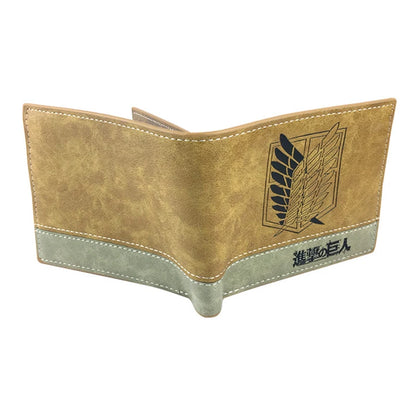 12*10cm | Cartera de piel Attack on Titan de alta calidad, con el icónico logo de la serie. Un accesorio elegante y funcional para los fanáticos del anime. 