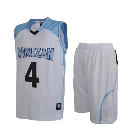 Ensemble de sport Kuroko no Basket Rakuzan | Uniforme de basket Rakuzan inspiré de l'équipe d'Akashi Seijuro. Comprend un t-shirt et un short. Parfait pour le cosplay ou les sports.