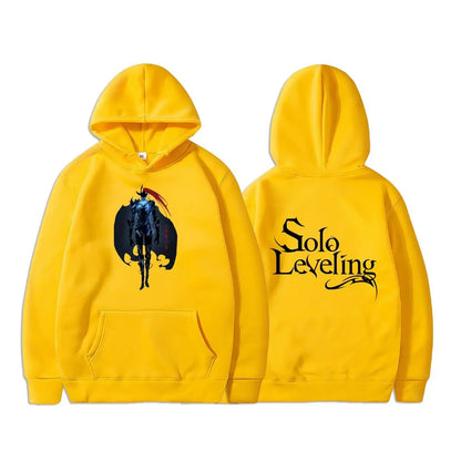 Solo Leveling Sweatshirt | Autumn fleece hoodie with Sung Jin-Woo graphic print. Oversized style, Harajuku streetwear, unisex, ideal for manga and anime fans