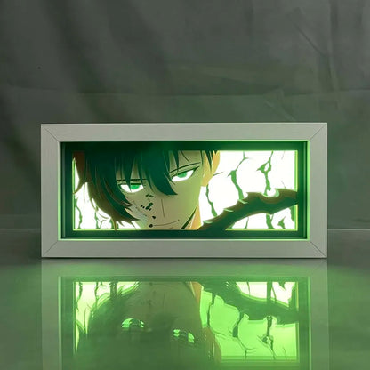 Caja de luz LED de nivelación individual | Caja de luz con recorte de papel de Sung Jin-Woo de Solo Leveling. Ideal como decoración, juguete o regalo para niños y fanáticos del anime.