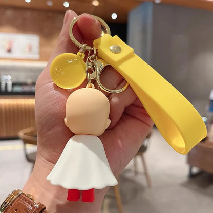 Llavero One Punch Man de 6 cm | Mini figura de Saitama de PVC con cordón, ideal como llavero o colgante de bolso. Perfecto para los fanáticos del anime