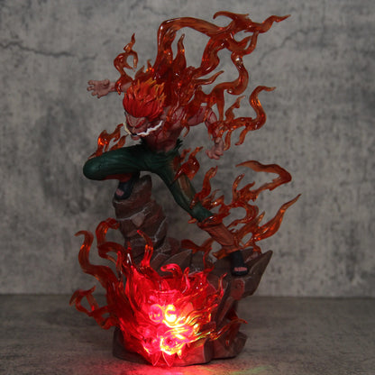 25cm Figurine Naruto  | Cette figurine de Gai Maito est équipée d'un éclairage lumineux, ajoutant une touche dynamique à votre collection. Cadeau idéal pour les fans de Naruto