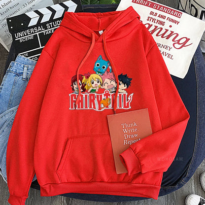 Sweat à capuche pour hommes et femmes inspiré de Fairy Tail. Ce pull en molleton est parfait pour l'automne et l'hiver, un incontournable pour les fans de manga