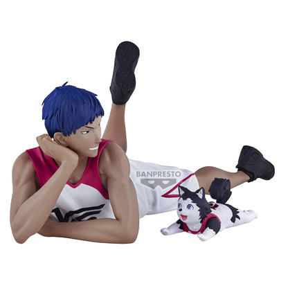 Figuras BANDAI BANPRESTO Kuroko's Basketball ÚLTIMO PARTIDO | Figuras de anime de Kuroko, Kagami, Aomine, Akashi, Murasakibara, Kise y Midorima en pose informal con el cachorro Kuro Junior. Ideal para aficionados y coleccionistas.