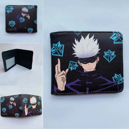 Cartera Jujutsu Kaisen de 11,5x9 cm | La billetera plegable perfecta para los fanáticos, este modelo plegable ofrece compartimentos para tarjetas bancarias, documentos de identidad y monedas. Ideal para uso diario o como accesorio de cosplay. 
