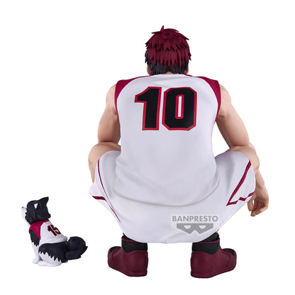 Figuras BANDAI BANPRESTO Kuroko's Basketball ÚLTIMO PARTIDO | Figuras de anime de Kuroko, Kagami, Aomine, Akashi, Murasakibara, Kise y Midorima en pose informal con el cachorro Kuro Junior. Ideal para aficionados y coleccionistas.
