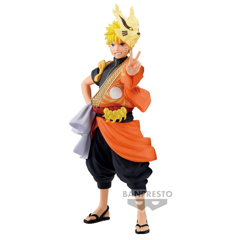 16cm Bandai Banpresto Figure (Naruto 20th Anniversary Clothing Limited Edition) | Figures representing Uchiha Sasuke and Uzumaki Naruto, celebrating the 20th anniversary of Naruto Shippûden. Detailed models, perfect for fans and collectors