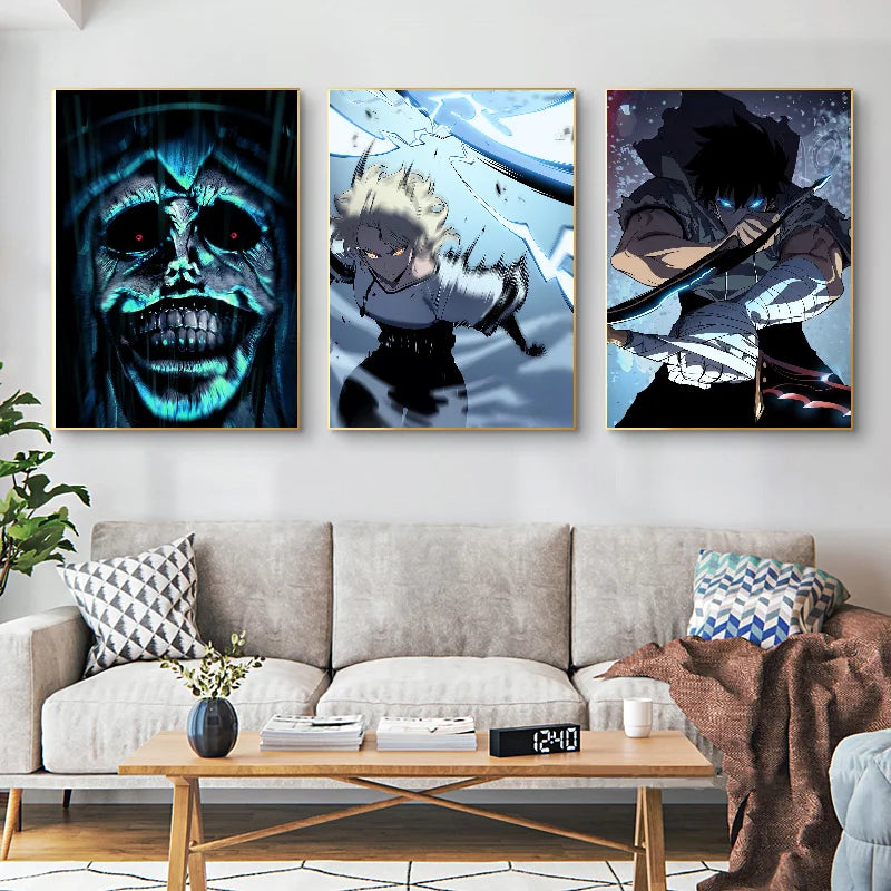 Solo Leveling Unframed Poster | Digital Art Poster for Wall Decor. Ideal for living room, bedroom, restaurant or kitchen. Perfect for anime fans and home decor lovers.