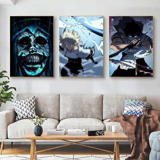 Solo Leveling Unframed Poster | Digital Art Poster for Wall Decor. Ideal for living room, bedroom, restaurant or kitchen. Perfect for anime fans and home decor lovers.