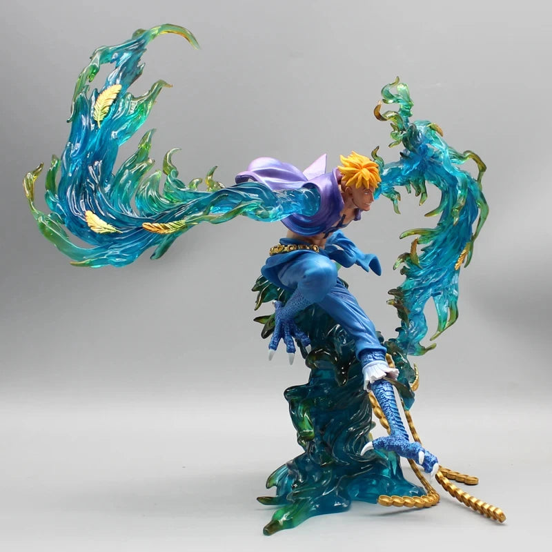 Figura de una pieza de 31 cm | Figura detallada de Marco, el Fénix Inmortal, del universo One Piece en pleno vuelo, captura con realismo su apariencia majestuosa y sus alas de fénix. ¡Ideal para coleccionistas y fanáticos del anime! 