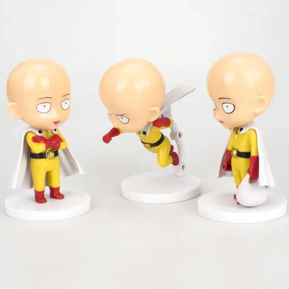 Figura One Punch Man de 10 cm | Figuras que representan a Saitama en 3 poses diferentes. Ideal para coleccionistas y fanáticos de One Punch Man. Perfecto como decoración o regalo.