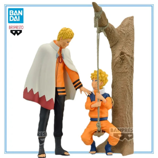 Figura Bandai Banpresto de 11-17 cm (Edición 20 aniversario de Naruto) | Figura de PVC de Naruto Uzumaki. Este modelo representa a Naruto con su traje "Fire Shadow Hokage" y en versión adolescente, ideal para coleccionistas y fans de Naruto.
