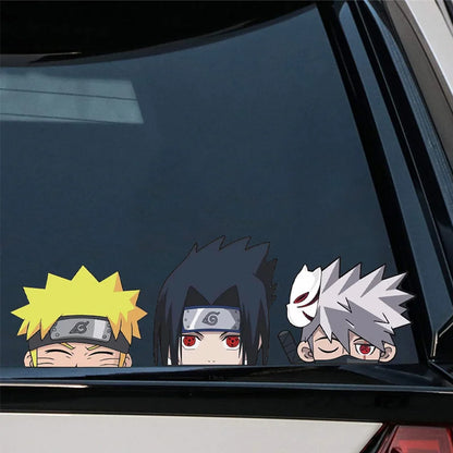 Pegatina Impermeable de 14*11cm de los personajes de Naruto, ideal para decorar coche, portátil, ventana o cualquier superficie 