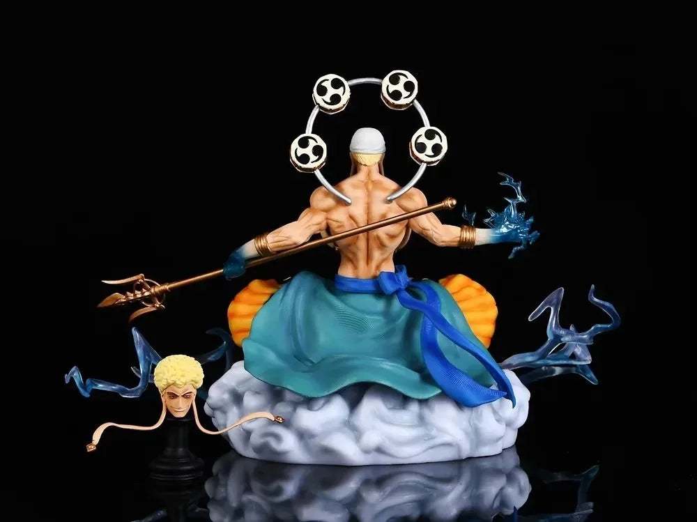 30cm One Piece Figure | Enel with Double Head PVC figure representing Enel, the god of lightning, with two interchangeable expressions. Ideal for One Piece fans, this collectible statue is perfect as a decoration or gift 