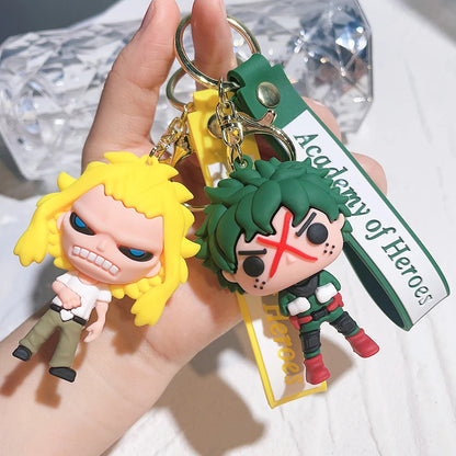 Añade un poco de estilo a tus accesorios con estos llaveros de silicona My Hero Academia. Son perfectos para personalizar tu mochila, llavero o coche. ¡Un regalo ideal para los fanáticos del anime!