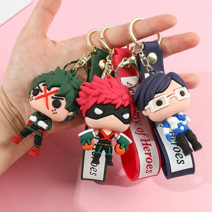 Añade un poco de estilo a tus accesorios con estos llaveros de silicona My Hero Academia. Son perfectos para personalizar tu mochila, llavero o coche. ¡Un regalo ideal para los fanáticos del anime!