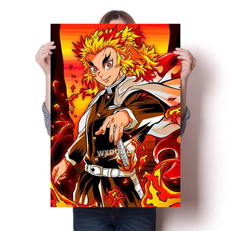 Demon Slayer Wall Poster | Demon Slayer Decorative Poster, ideal for beautifying the walls of your bedroom, living room, cafe or children's space. Quality canvas print, perfect for adding a touch of classic Japanese art to your interior 
