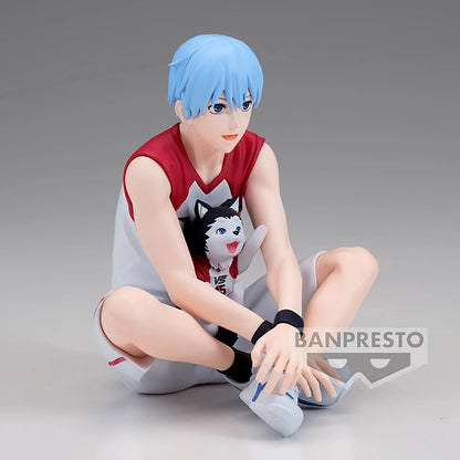 Figuras BANDAI BANPRESTO Kuroko's Basketball ÚLTIMO PARTIDO | Figuras de anime de Kuroko, Kagami, Aomine, Akashi, Murasakibara, Kise y Midorima en pose informal con el cachorro Kuro Junior. Ideal para aficionados y coleccionistas.