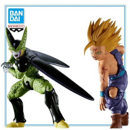 10-13cm Figurine Dragon Ball Z | Figurine officielle Banpresto de la gamme Match Makers représentant Gohan affrontant Cell. Modèle en PVC détaillé, idéal pour les collectionneurs et fans de DBZ