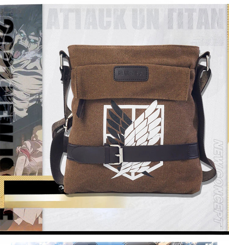 Attack on Titan Large Capacity Crossbody Bag | Show off your passion for Attack on Titan with this retro crossbody bag. Designed to be simple and versatile, this bag offers a large storage capacity, ideal for everyday use 