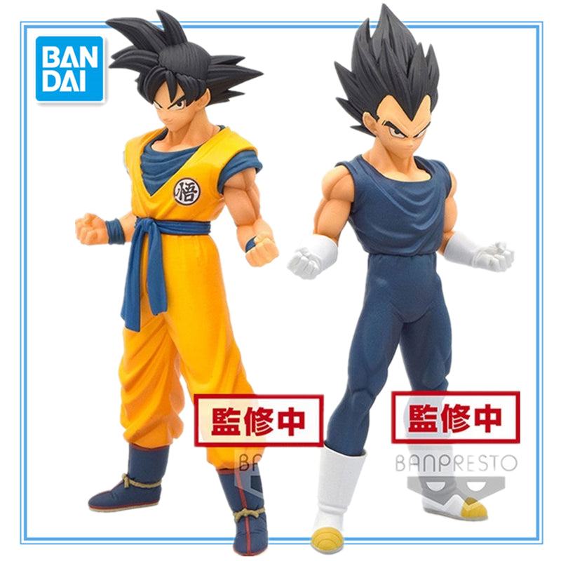 11cm Figurine Dragon Ball Super | Figurine officielle Banpresto DXF de Goku et Vegeta dans la version théâtrale de Dragon Ball Super: Super Hero. Modèle détaillé en PVC, parfait pour les collectionneurs et fans de l’anime