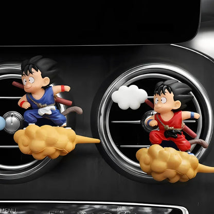 3*5.5cm Figurine Son Goku de Dragon Ball pour ventilation de voiture. Modèle sur nuage magique, une adorable décoration de voiture et un cadeau parfait pour les fans !