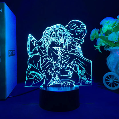 Luz nocturna LED Jujutsu Kaisen con figuras acrílicas. Perfecta para niños o fanáticos del anime, esta lámpara es ideal como regalo de cumpleaños. 